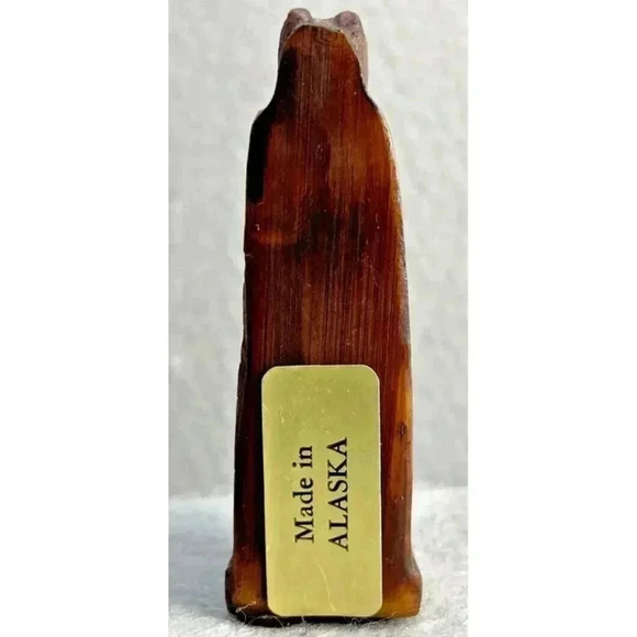Alaskan Carved Wood Resin Totem Pole 3" vintage - Picture 4 of 8